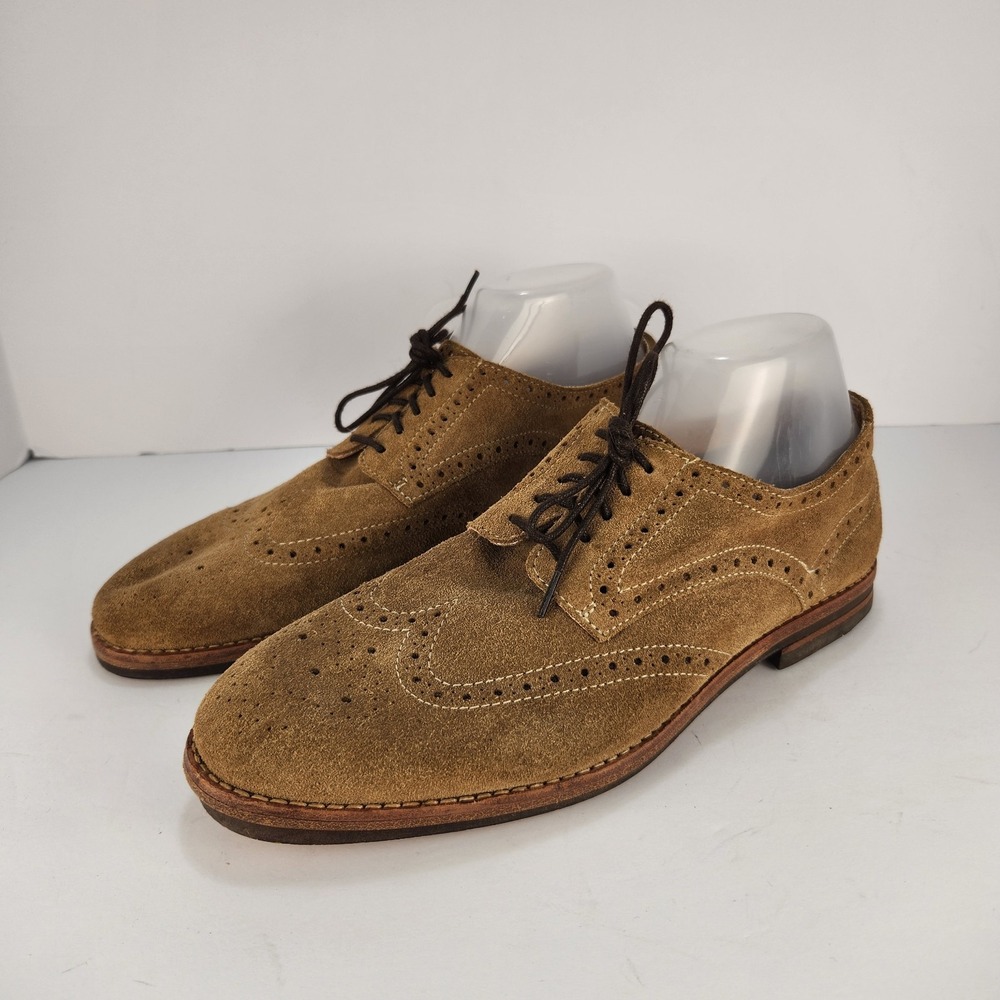 H by Hudson Men's UK 7 US 8 Brown Suede Wingtip Brogue Oxford Dress Shoes